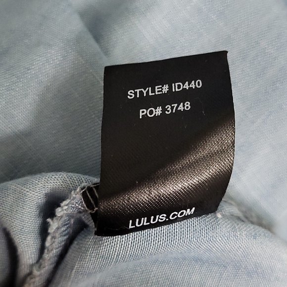 Lulu's Light Blue Chambray Off-the-Shoulder Dress "Standout Style" - Picture 8 of 8